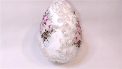 Jak zrobić pisankę decoupage z koronką - Pomysły Plastyczne DiY