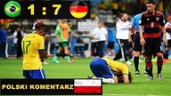 Brazylia 1:7 Niemcy Półfinał Mistrzostw Świata 2014, skrót meczu, Polski komentarz HD