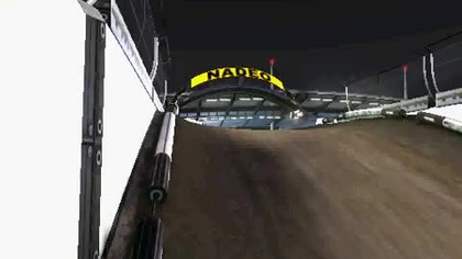 Trackmania-Wyścigówka jedzie tyłem.