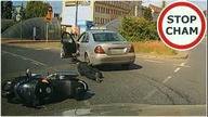 Wypadek motocyklisty z taksówkarzem na rondzie w Bydgoszczy #464 Wasze Filmy