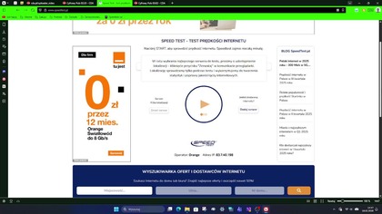 Speed Test ----------- Orange Światłowód