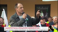 Paweł Kukiz na proteście g&oacute;rnik&oacute;w w Brzeszcze (5. 10. 2015)