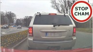 Kierowca Jeepa ma problem z utrzymaniem się na pasie ruchu i bawi się w szeryfa #1056 Wasze Filmy