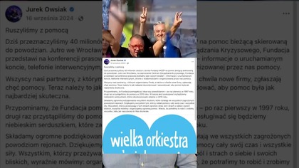 Owsiak obiecuje 40 mln dla powodzian, a potem...  ucieka przed pytaniami dziennikarki!