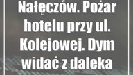 Nałęczów.  Pożar hotelu przy ul.  Kolejowej.  Dym widać z daleka