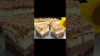 Ciasto Noce i dnie-dwukolorowe z kremem i słonecznikiem, łatwe, bezproblemowe i efektowne 
FILM