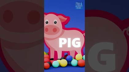 Farm animals with colorful balls for kids