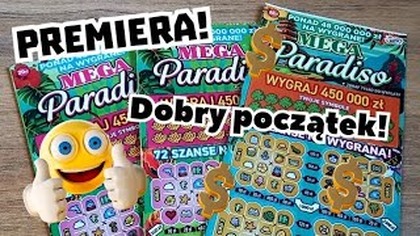 Zdrapki Lotto  Premiera! 3 zdrapki Mega Paradiso!  To mi się podoba! 