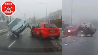 Dwa nagrania w czasie rzeczywistym - dachowanie w Grudziądzu.  STOP PIRAT