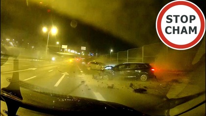 Wypadek w Warszawie na Trasie Salomea-Wolica #2247 Wasze Filmy