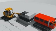 Excavator with a Chainsaw for Ice Crushing - Tracked Vehicle & Iglo Construction_ Pojazdy dla Dzieci