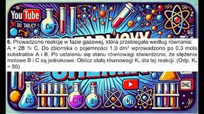 Do zbiornika o pojemności 1,0 dm3 wprowadzono po 0,3 mola substratów A i B | RÓWNOWAGA | CHEMIA
