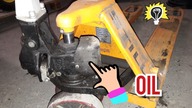 Fix pallet truck.  Where to add oil