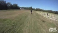 Rowerzysta potrącony przez antylopę Inne ujęcie kamery