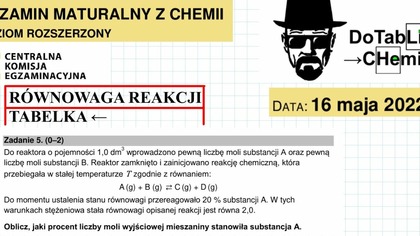 Do reaktora o pojemności 1,0 dm3 wprowadzono pewną liczbę moli substancji A oraz pewną liczbę moli substancji B R&oacute;wnowaga, troche algebry.  ZAD