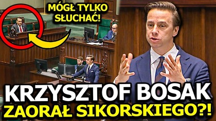 KRZYSZTOF BOSAK ZMIAŻDŻYŁ WYSTĘP MINISTRA SIKORSKIEGO! MARSZAŁEK Z PSL AŻ PRZEGANIAŁ GO Z MÓWNICY!