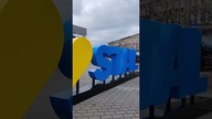 Napis I love Stal stanął przed stadionem w Gorzowie