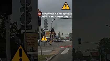 Dziewczynka na hulajnodze wjeżdża na czerwonym #shorts #rikordwidjo