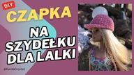CZAPKA DLA LALKI NA SZYDEŁKU- SZYDEŁKOWA CZAPKA Z DASZKIEM DLA BARBIE - CROCHET DOLL HAT #536