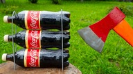 An Axe VS Coca Cola. Crazy Experiments Outside.