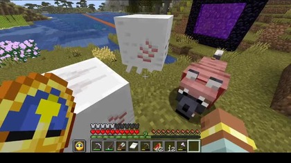 Two ghasts took a liking to a wolf #minecraft #game #gaming #Shot #Shorts #Cute #Ghast #HappyGhast