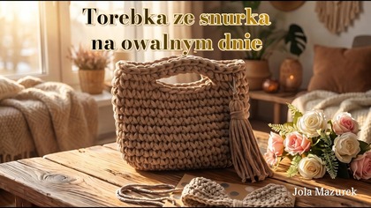 Torebka ze sznurka na owalnym dnie