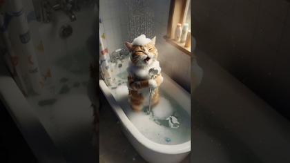 I Love You Pusia!  #shorts #kot #urocze #humor #śmieszne #miłość #śpiew #prysznic