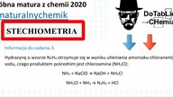 Hydrazynę o wzorze N2H4 otrzymuje się w wyniku utleniania amoniaku.  ZADANIE 3 MATURALNY CHEMIK 2020 #Chemia