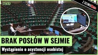 Sala sejmowa pusta! Krasoń mówił o przełomowym projekcie, pracownik Sejmu przeglądał wiadomości