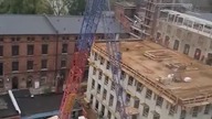 Ogromny dźwig budowlany przewrócił się w Łodzi