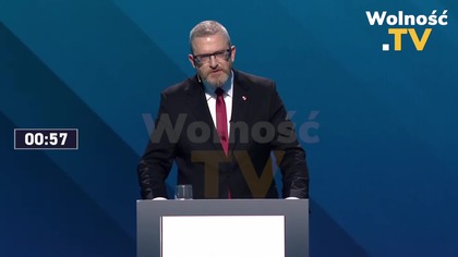 GRZEGORZ BRAUN W DEBACIE TVP - pierwsza wypowiedź
