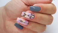 Marble geometric nails art tutorial / Stardoro