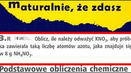 Oblicz, ile należy odważyć KNO3, aby próbka zawierała taką samą liczbę atomów | MATURALNIE, ŻE ZDASZ