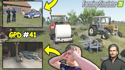 POLICJA NA GOSPODARSTWIE SZUKAJĄ SWOJEGO KOLEGI UBIJANIE PRYZMY URSUSEM C-360GPD FS 25 41