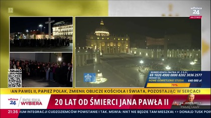 wPolsce24 - Oddanie hołdu św.  Janowi Pawłowi II w 20. rocznicę śmierci (02. 04. 2025, 21:37)