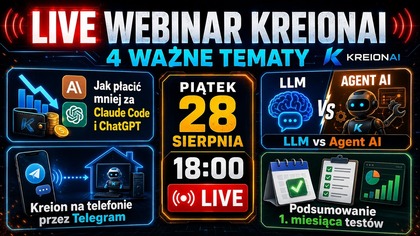 Jak płacić MNIEJ za Claude Code i ChatGPT | KreionAI LIVE