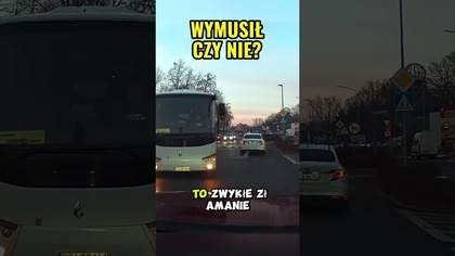 Autobus wymusza czy miał pierwszeństwo?  Źle się zrozumieli? #droga #prawojazdy #bezpieczeństwo