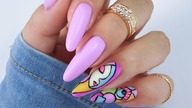 collab/ neon&pastel Picasso nails art / Gabrielle Nails Charbonne
