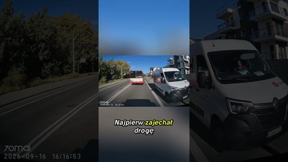 Kierowca kuriera vs autobus: kto ma pierwszeństwo? #polscykierowcy #ruchdrogowy