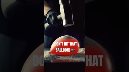 Smashing a Flour Balloon with a Hammer! 