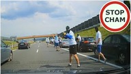 Ustawka kibiców na A4 - moment blokady drogi #487 Wasze Filmy