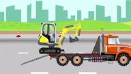 Street Vehicles for Babies nad Kids | Video Story - dump truck and mini excavator - animation