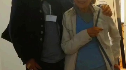 Współczesny artysta z Wilna Rafał Piesliak, publicystka Alwida Bajor.  Targi Sztuki ArtVilnius