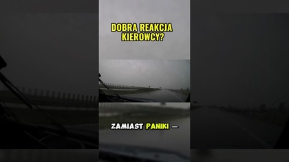 Poślizg na mokrej drodze i szybka kontra  #poślizg #driving #bezpieczeństwo #dashcam