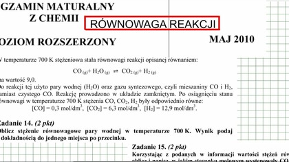 ZADANIE 14 I 15 CKE 2010 MAJ RÓWNOWAGA REAKCJI.  #chemia #chemistry