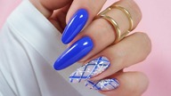 cobalt plaid nails art tutorial / EZEBRA