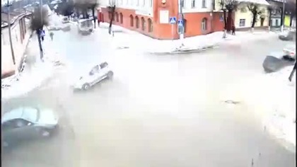 Skrzyżowanie w Rosji bez sygnalizacji świetlnej