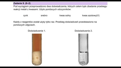 ZADANIE 9 CKE 2025 MAJ | Pod wyciągiem przeprowadzono dwa doświadczenia, których celem było ...
