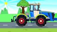 A great colorful tractor on equal wheels for children / Tractor KIDS
