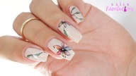 Simply watercolor florar nails / Charbonne